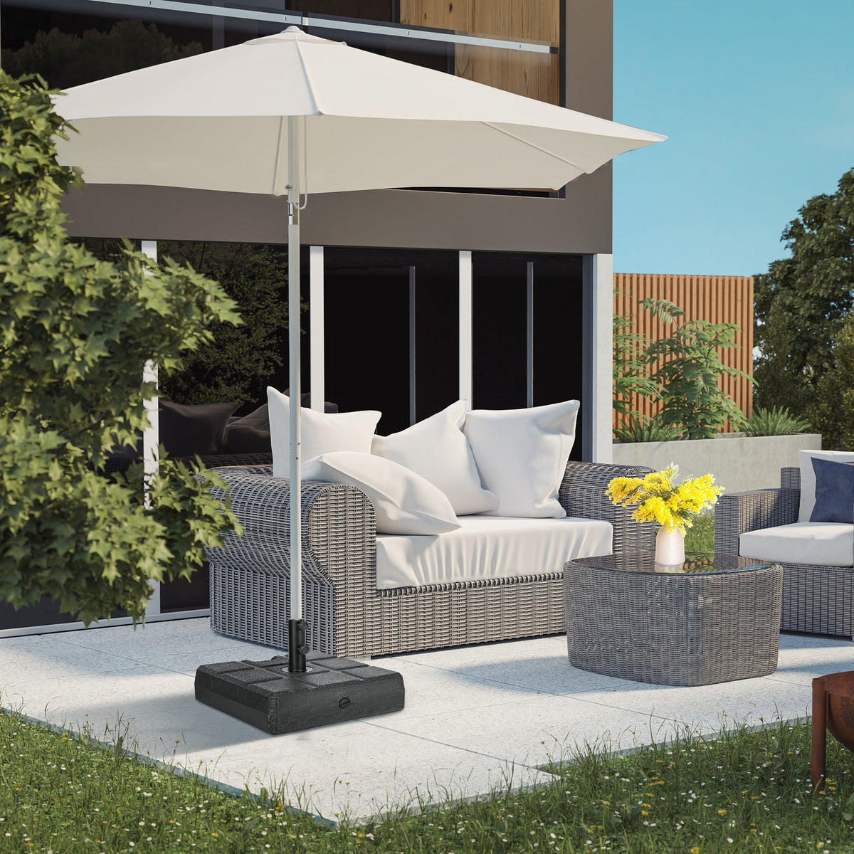 88 lbs. Fillable Umbrella Base for 1.5" or 1.9" Poles, Black — product view 3