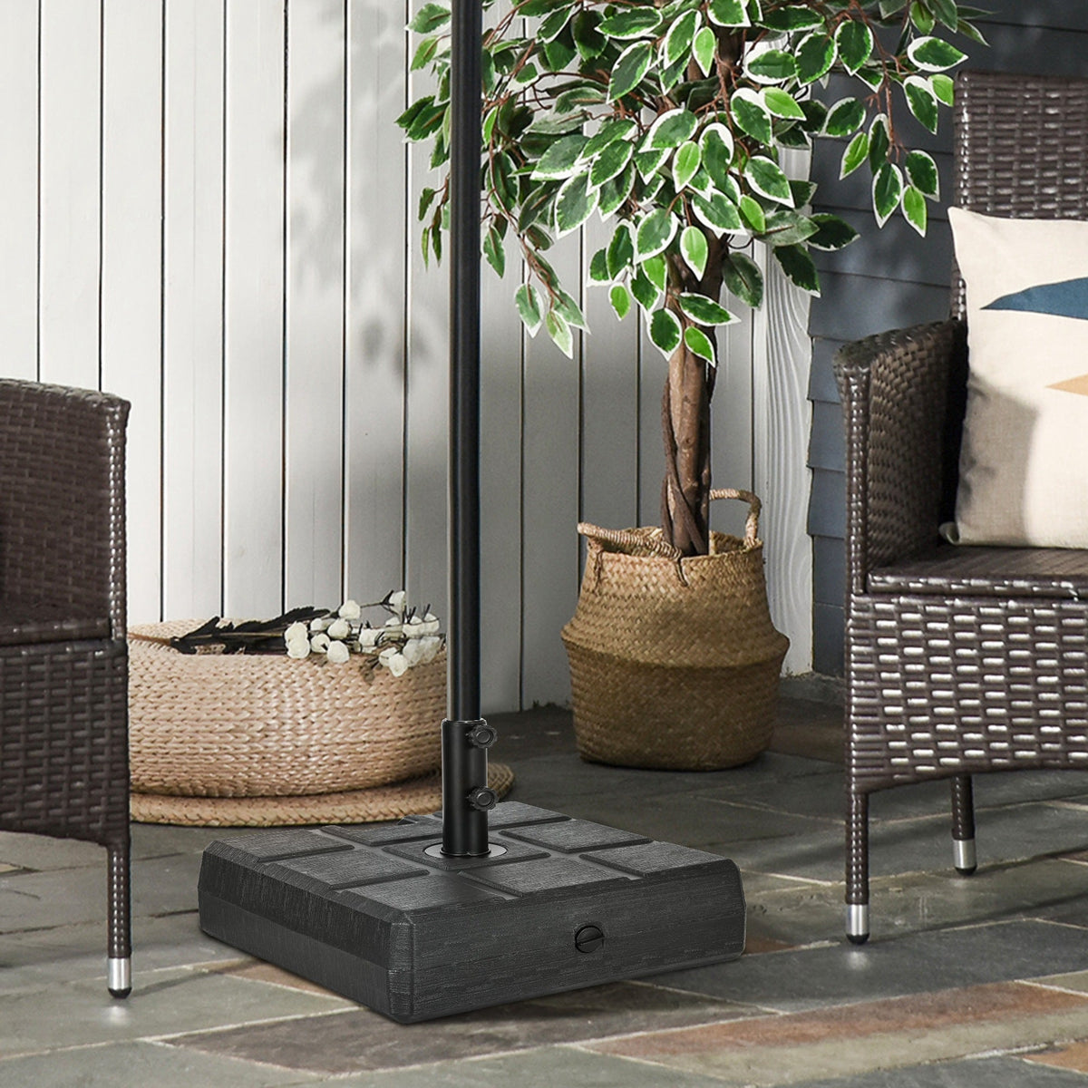 88 lbs. Fillable Umbrella Base for 1.5" or 1.9" Poles, Black — product view 4