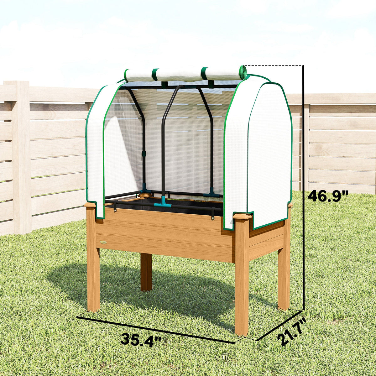 35" x 22" x 47" Raised Garden Bed with PE Cover, Sand — product view 5