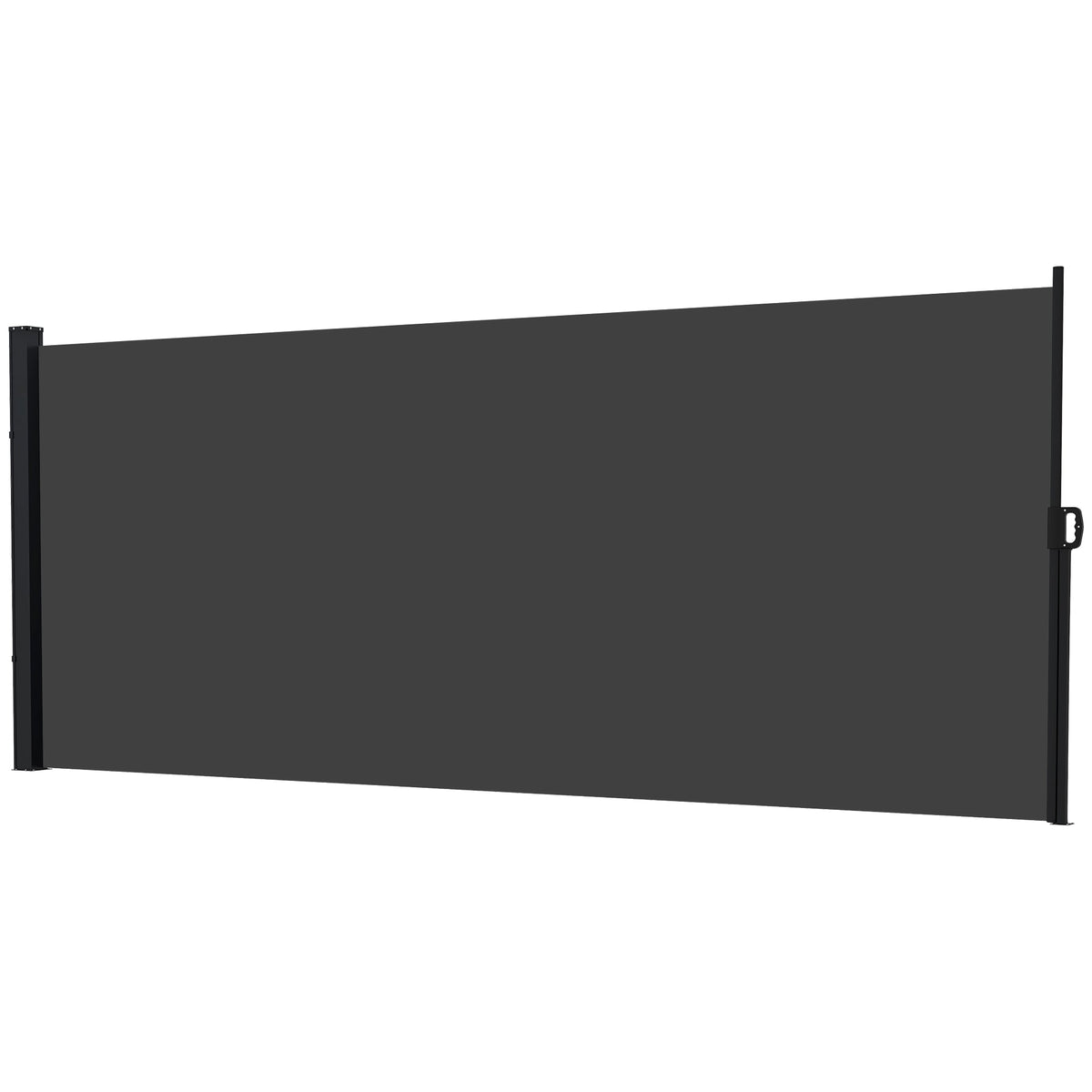 400 x 160 cm Retractable Side Awning Privacy Screen, Black — product view 2