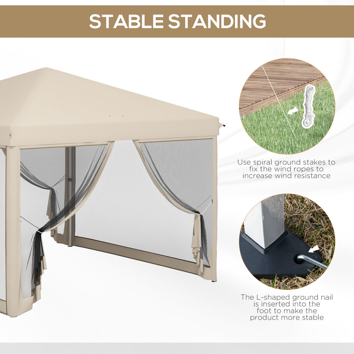 10' x 10' Pop Up Canopy Tent with Netting and Carry Bag — product view 7