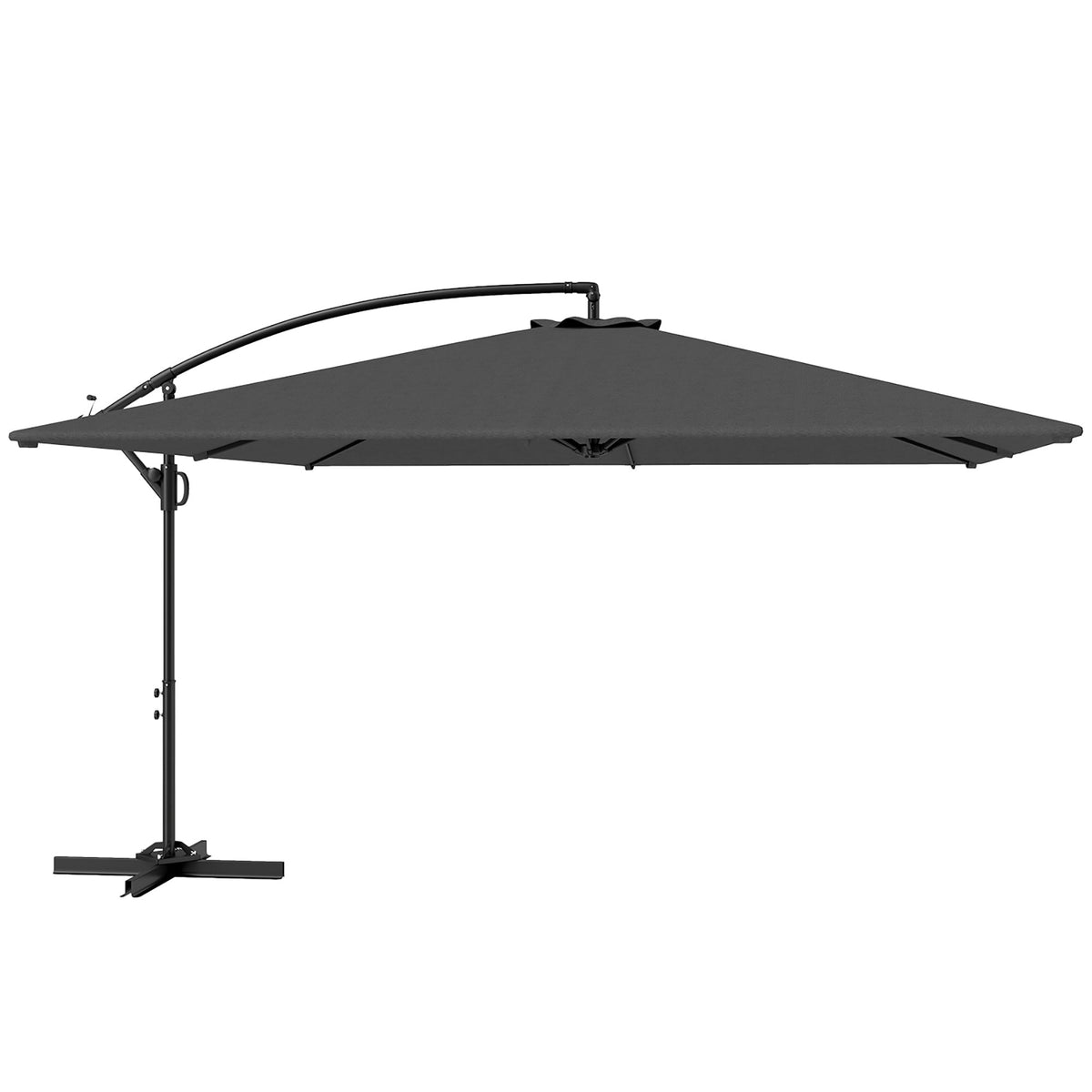 111" x 150.4" Cantilever Umbrella with 360° Rotation and Tilt, Grey — product view 1