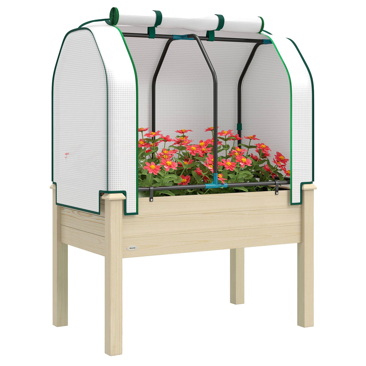 35" x 22" x 47" Raised Garden Bed with PE Cover, Natural — product view 1