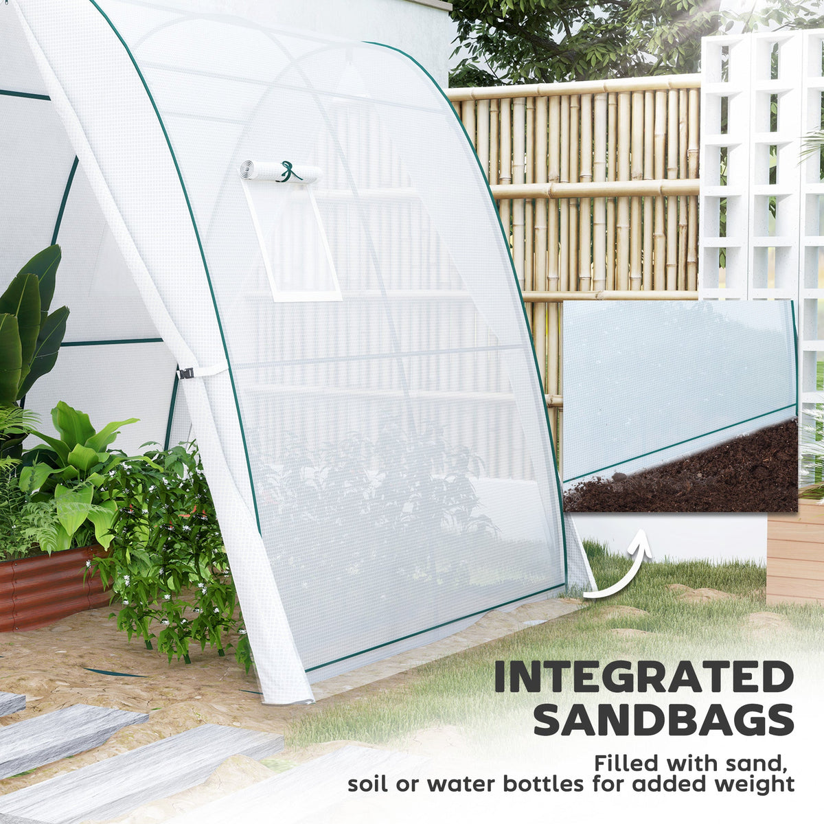 Portable Walk-In Greenhouse Tunnel with Sandbag Supports — product view 7
