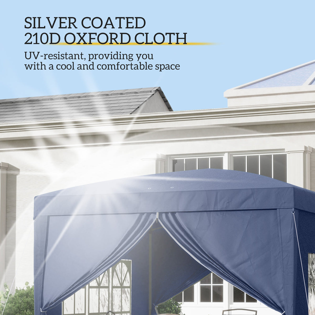 10' x 10' Outdoor Pop Up Party Tent Gazebo with Carrying Bag, Blue — product view 7