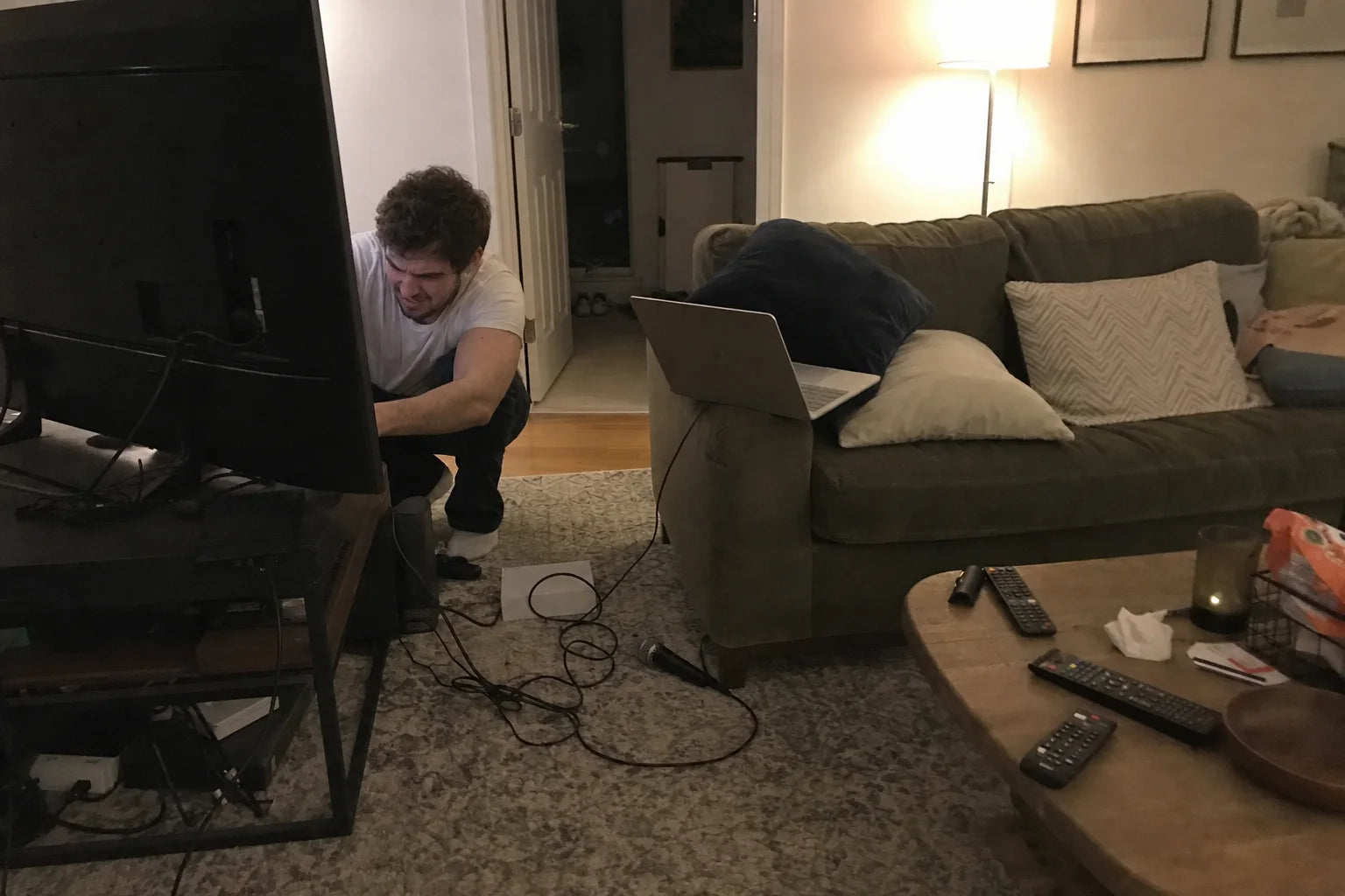 Karaoke night shouldn't need a TV, a laptop and a tangle of cables.
